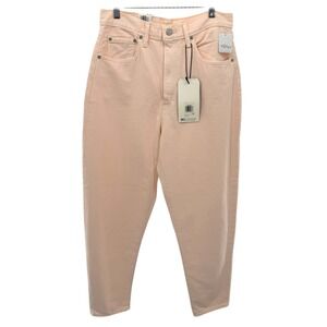 Levis Premium High Loose Taper Jeans Peach Apricot Free People Barrel Relaxed 30